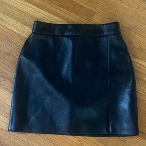 Wilfred Black Leather Mini Skirt